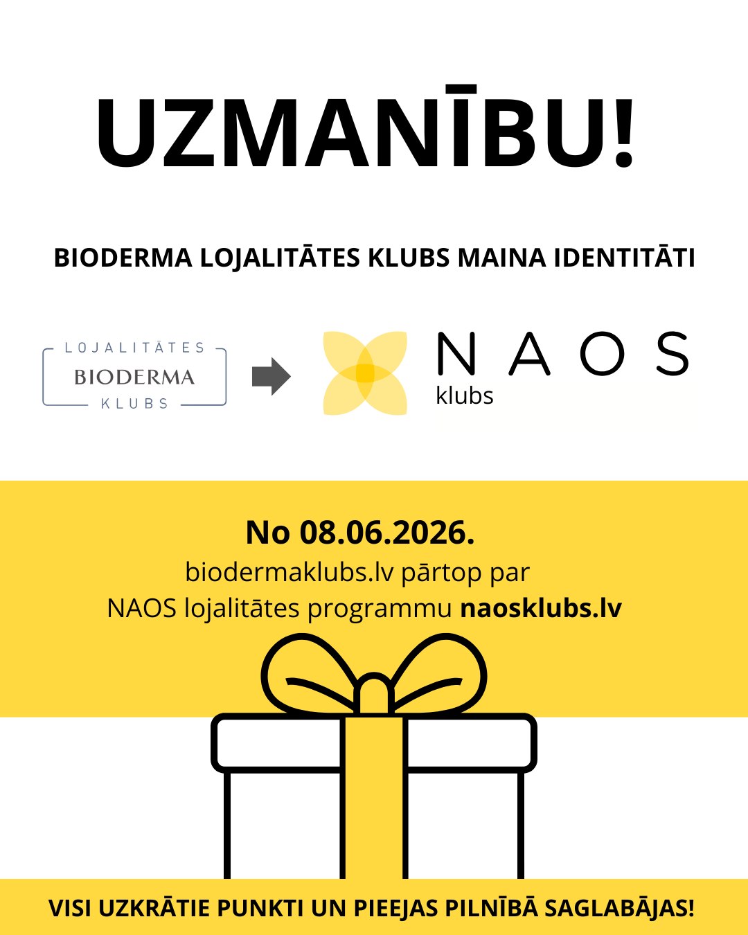 NAOS Kluba pazinojums